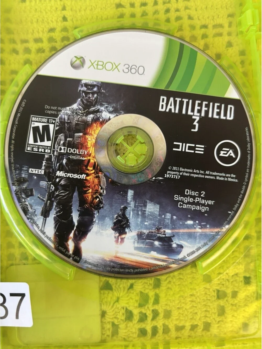 EA Battlefield 3 Xbox 360 (2011) M NTSC-U/C Shooter War Game, Disc 1 & 2